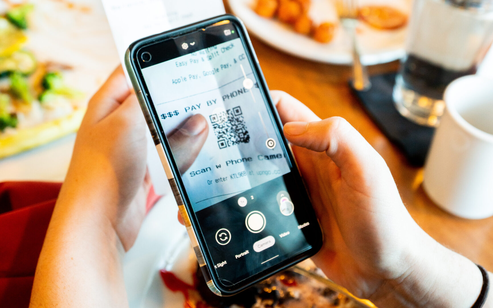 QR codes for restaurants in use.